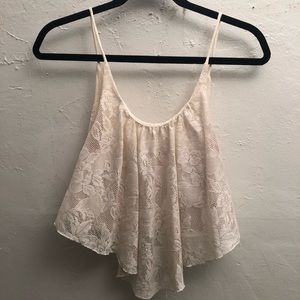 White lace crop top
